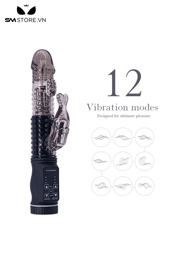 SMT3776 -  Máy rung đầu dương vật với nhánh con cá voi dài 23cm