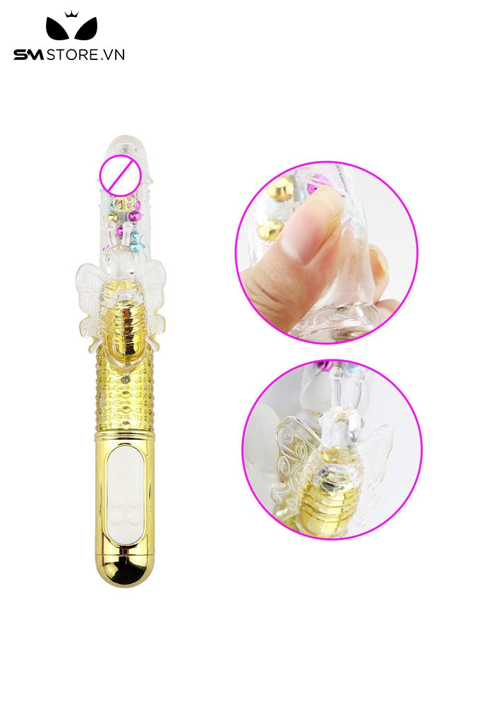 SMT3785 -  Máy rung đầu dương vật nhánh con bướm sạc điện dài 28.5cm