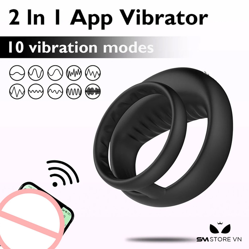 SMT3801 - Vòng rung đeo gốc dương vật có 10 chế độ sạc điện dài 6cm
