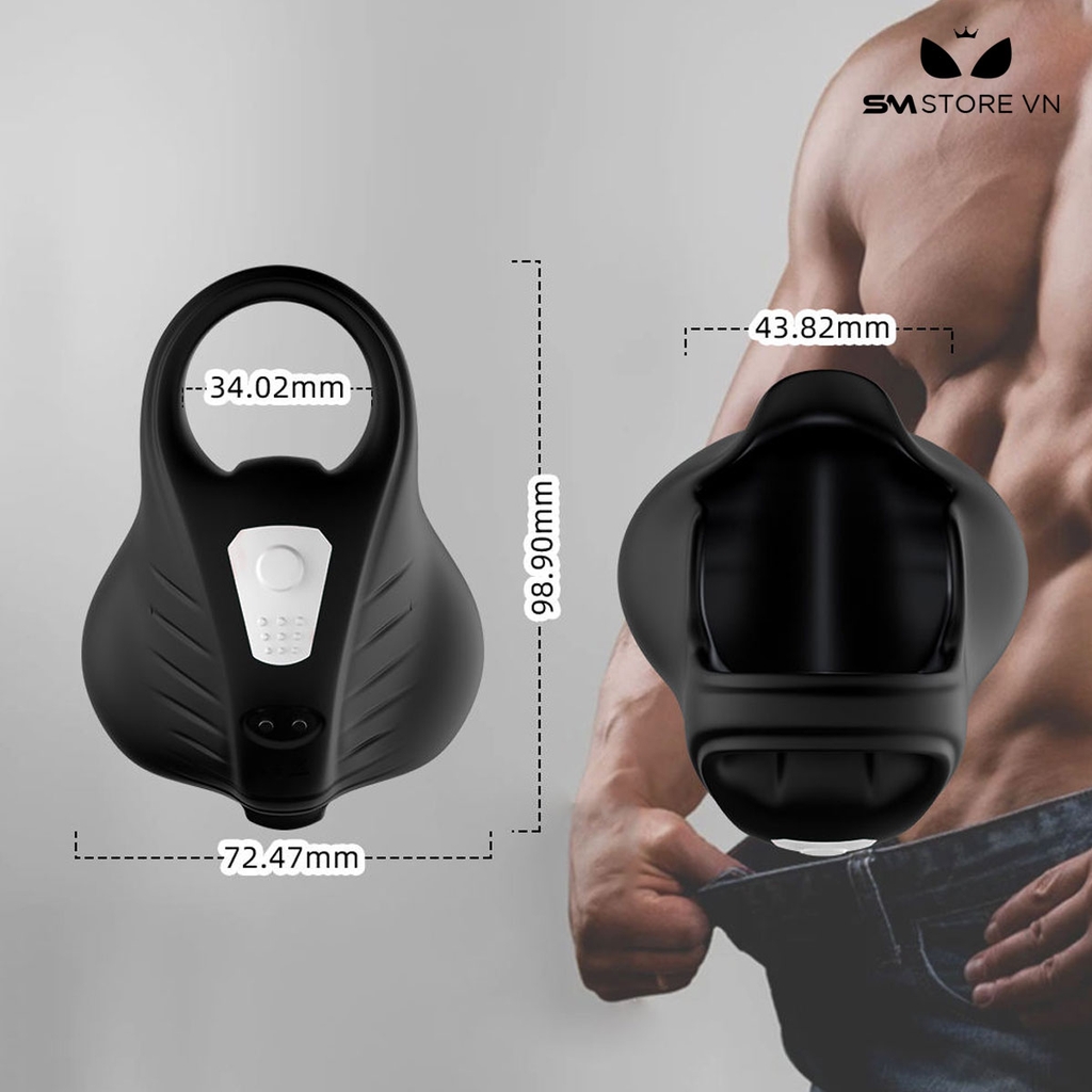 SMT3803 - Vòng đeo tinh hoàn có 9 chế độ rung sạc điện dài 98mm