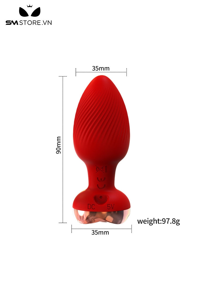 SMT3829 - Máy rung hậu môn hình xoắn ốc có 10 chế độ dài 90mm