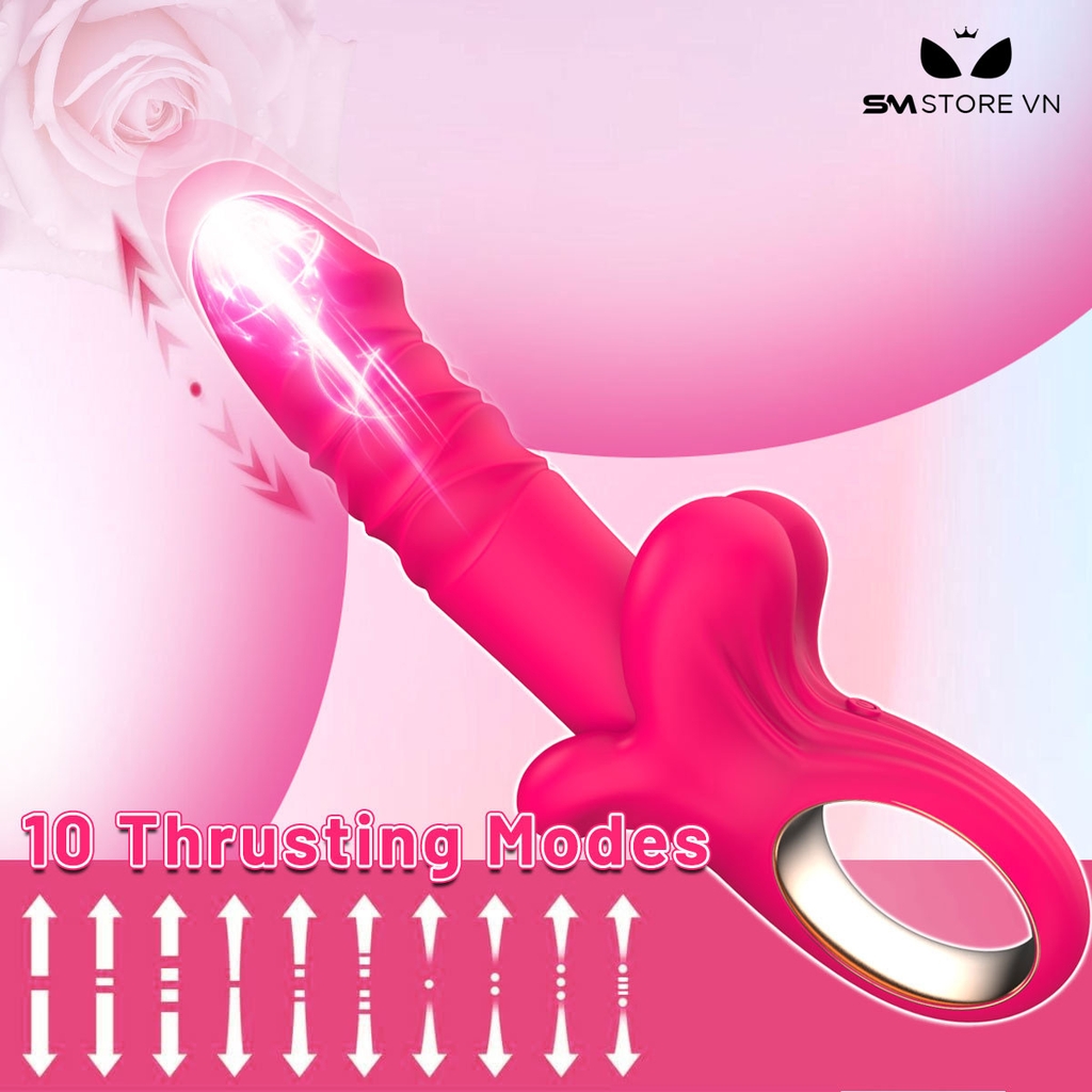 SMT3831 - Dương vật giả rung thụt có 10 tần số cầm tay dài 207mm