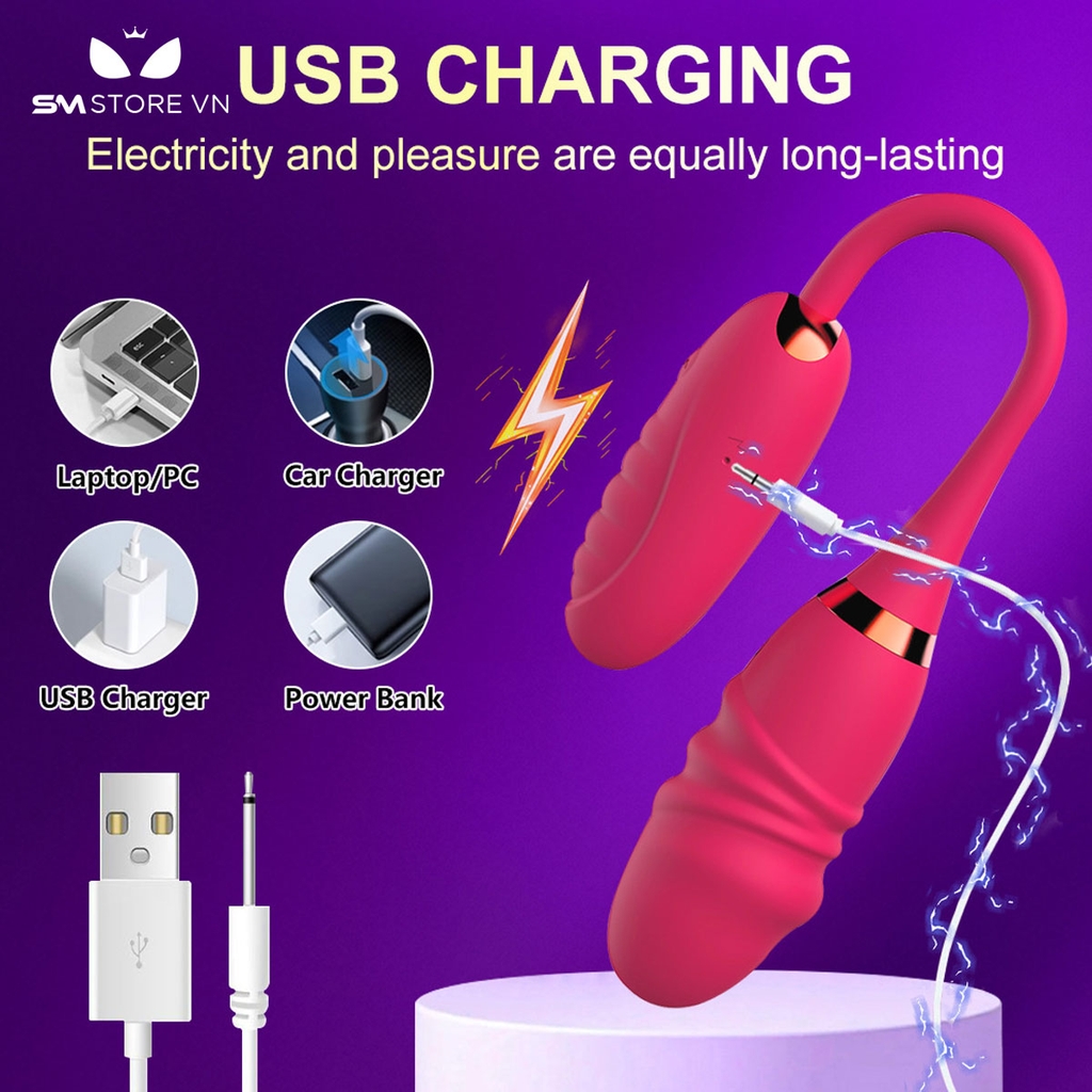 SMT3832 - Trứng rung 2 đầu với dương vật giả điều khiển APP dài 33.5cm
