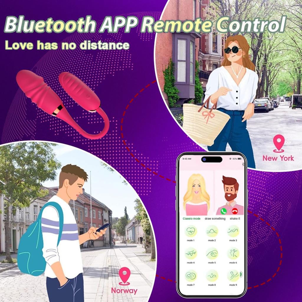 SMT3832 - Trứng rung 2 đầu với dương vật giả điều khiển APP dài 33.5cm