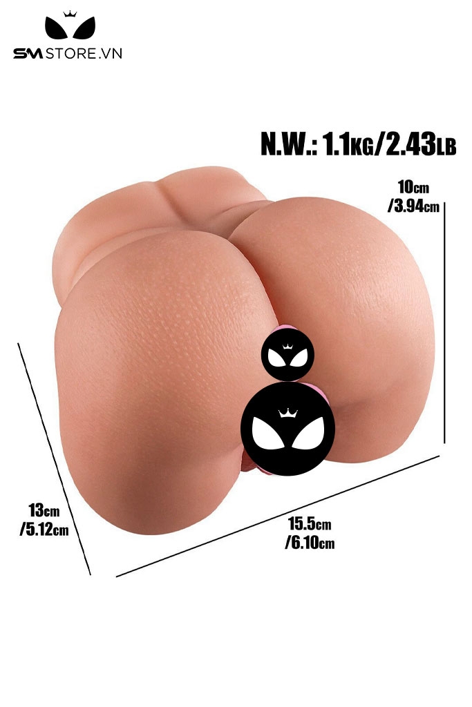 SMT3872 - Mông silicon nguyên khối đứng được màu da dài 15.5cm