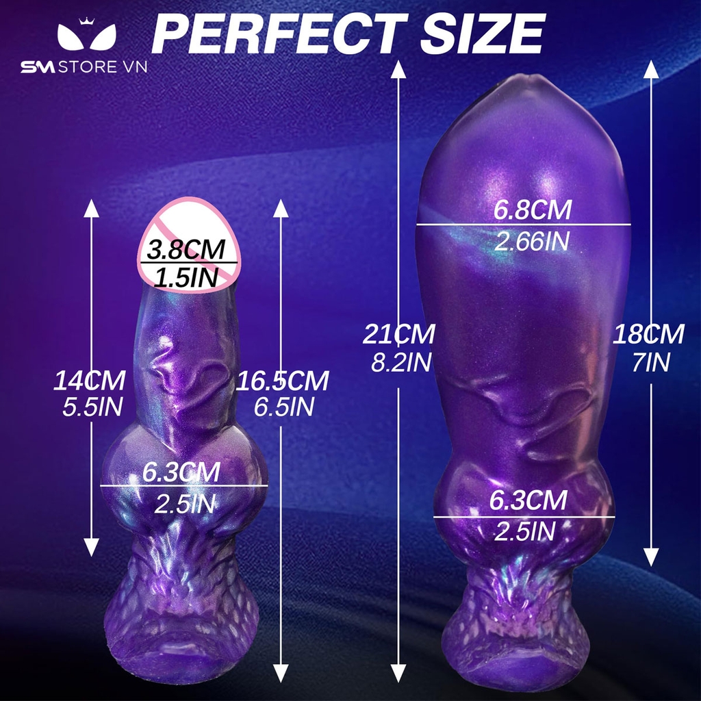 SMT3908 - Dương vật giả bắn tinh silicon mềm với đế cong dài 16.5cm