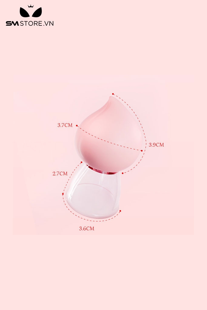 SMT3959 - Set 2 hút núm vú bơm tay hình quả đào silicon dài 6,6cm