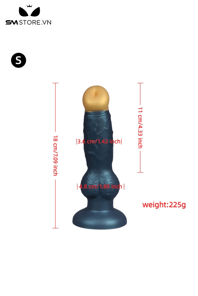 SMT3969 - Dương vật giả chó với đế dính tường dài 18 và 22.5cm