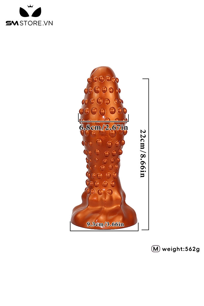 SMT3992 - Đồ chơi hậu môn silicon có bi nổi bao quanh đế dính tường