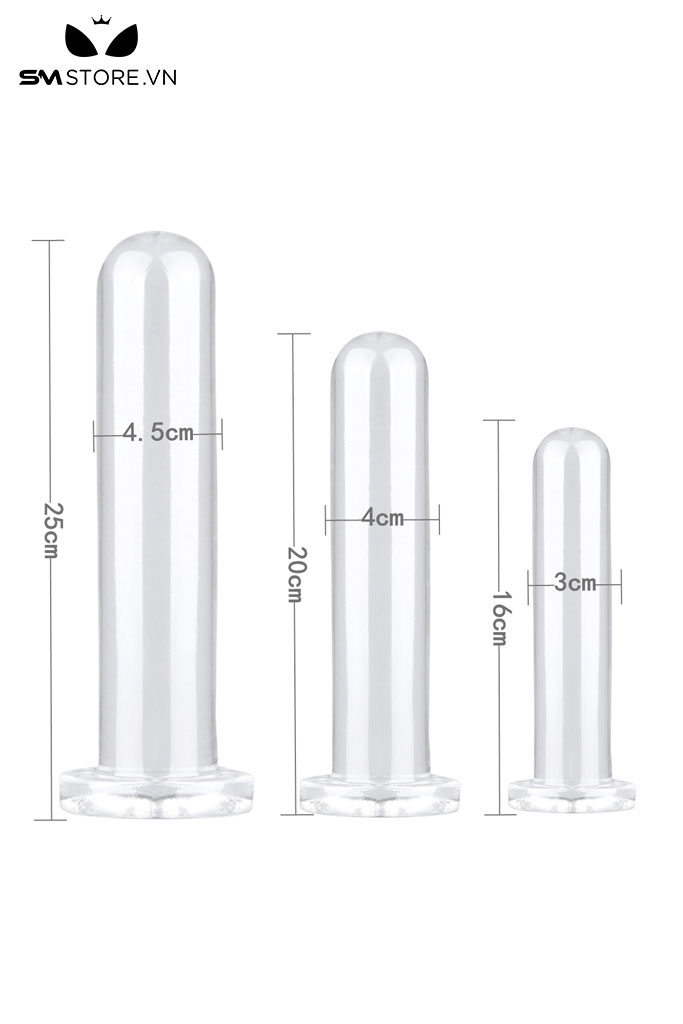 SMT4000 - Long anal silicon trong suốt đế gắn tường có 3 kích cỡ