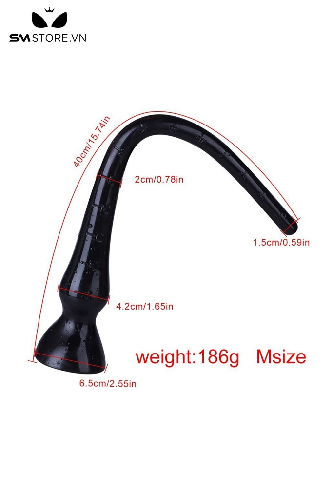 SMT4001 - Long anal silicon có vạch chia trong suốt đế hít tường và 3 size