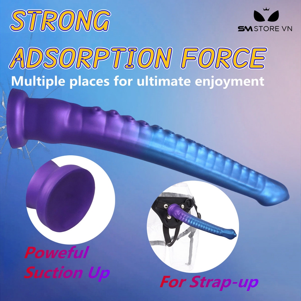 SMT4002 - Long anal silicon có xúc tu bạch tuộc đế dính tường và 2 size