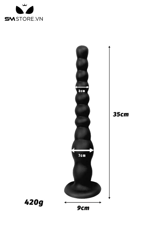 SMT4005 - Long anal dạng chuỗi hạt đế hít tường dài 35cm silicon mềm