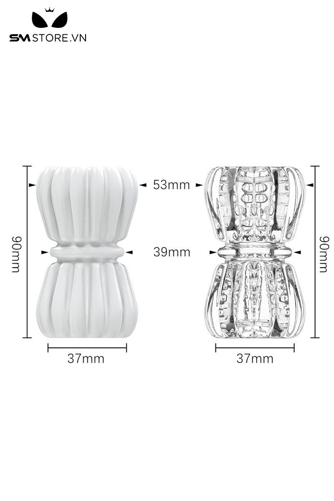 SMT4023 - Cốc thủ dâm anime silicon trong suốt đối xứng 2 bên dài 9cm