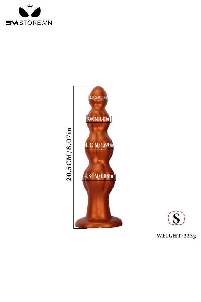 SMT4032 - Long anal với chuỗi 4 tầng hạt đế dính tường có 3 kích cỡ