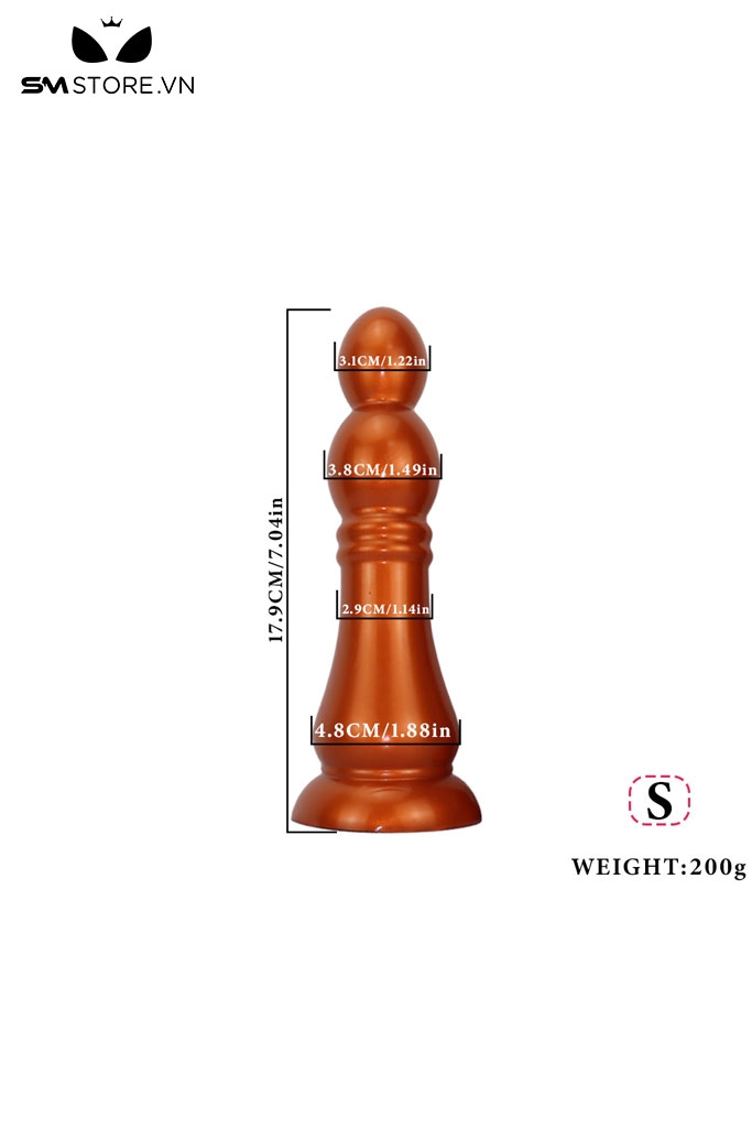 SMT4033 -  Long anal với đế dính tường có chuỗi hạt 2 tầng ở đầu