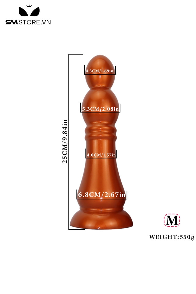 SMT4033 -  Long anal với đế dính tường có chuỗi hạt 2 tầng ở đầu