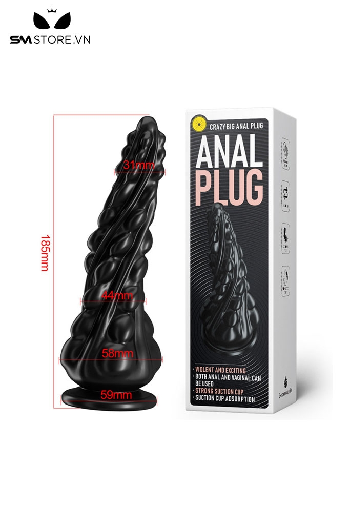 SMT4043 - Đồ chơi hậu môn anal huge xoắn ốc có bi nổi quanh và 2 size