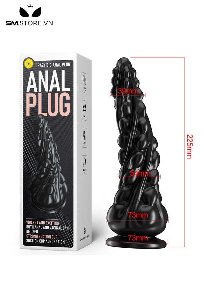 SMT4043 - Đồ chơi hậu môn anal huge xoắn ốc có bi nổi quanh và 2 size