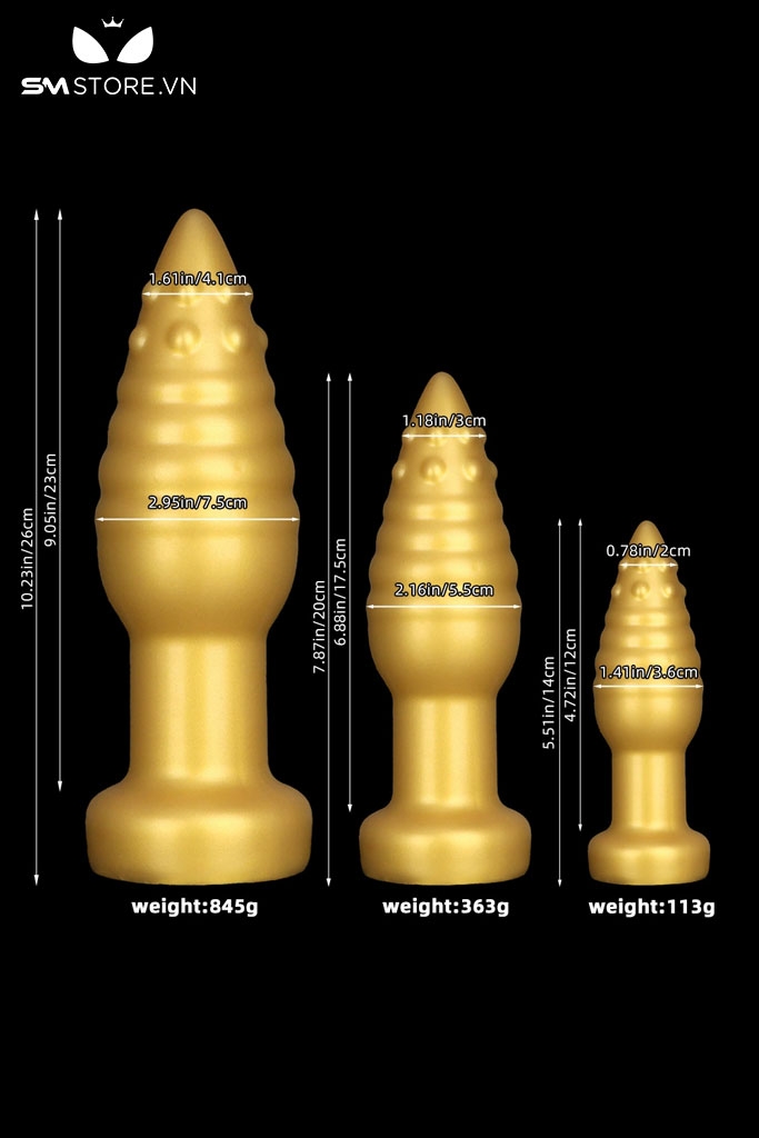 SMT4044 - Anal huge có đế dính tường với phần đầu nhọn và bi nổI