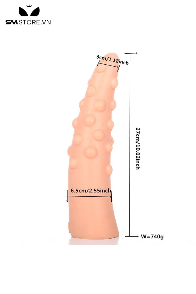 SMT4050 - Anal long khủng lồ có bi nổi bao quanh silicon co giãn dài 27cm