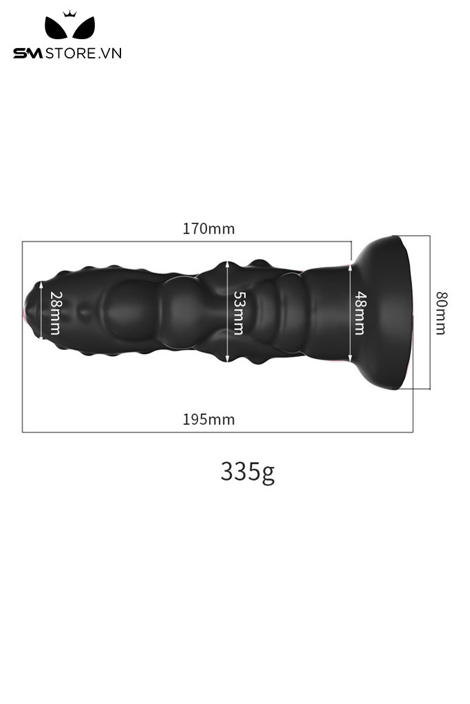 SMT4053 - Dương vật giả có đế dính tường silicon mềm dài 195mm