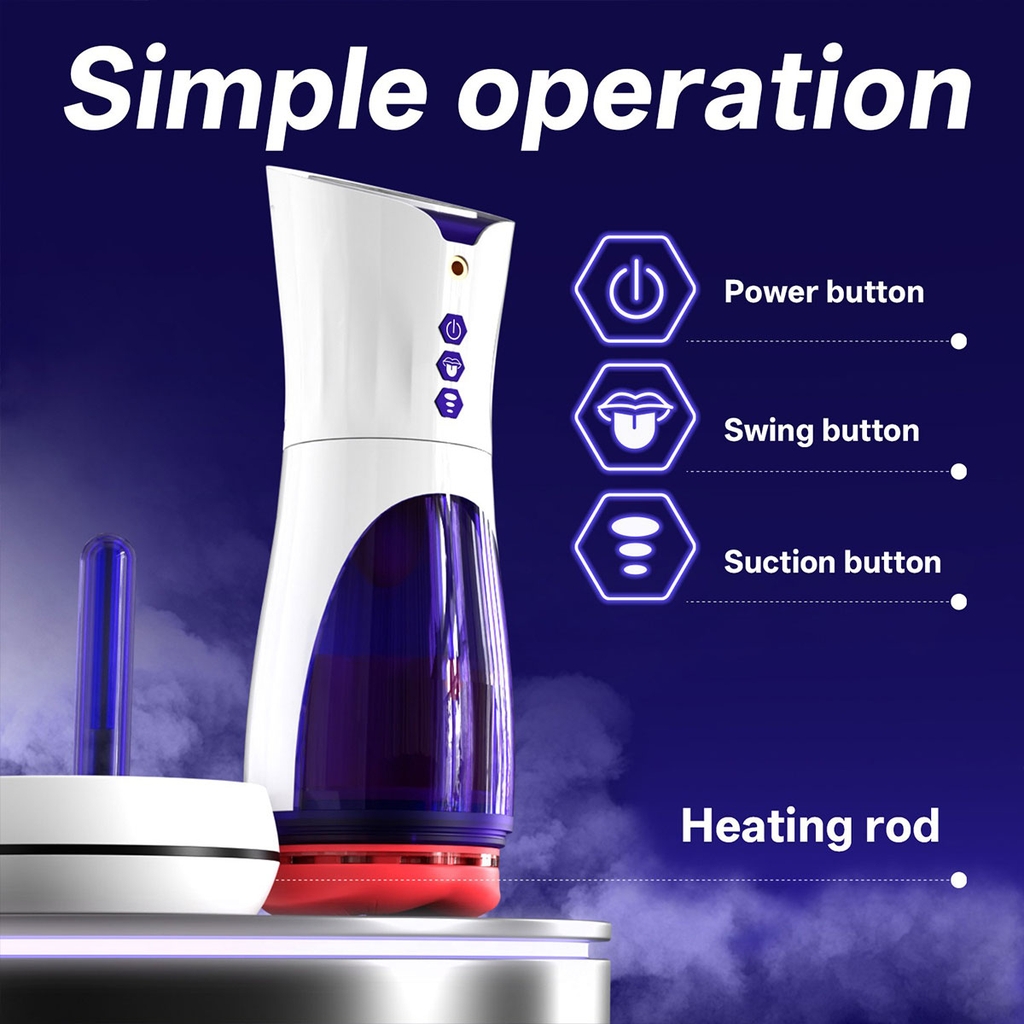SMT4071 - Cốc thủ dâm rung thụt xoay và sưởi ấm sạc điện bằng silicon