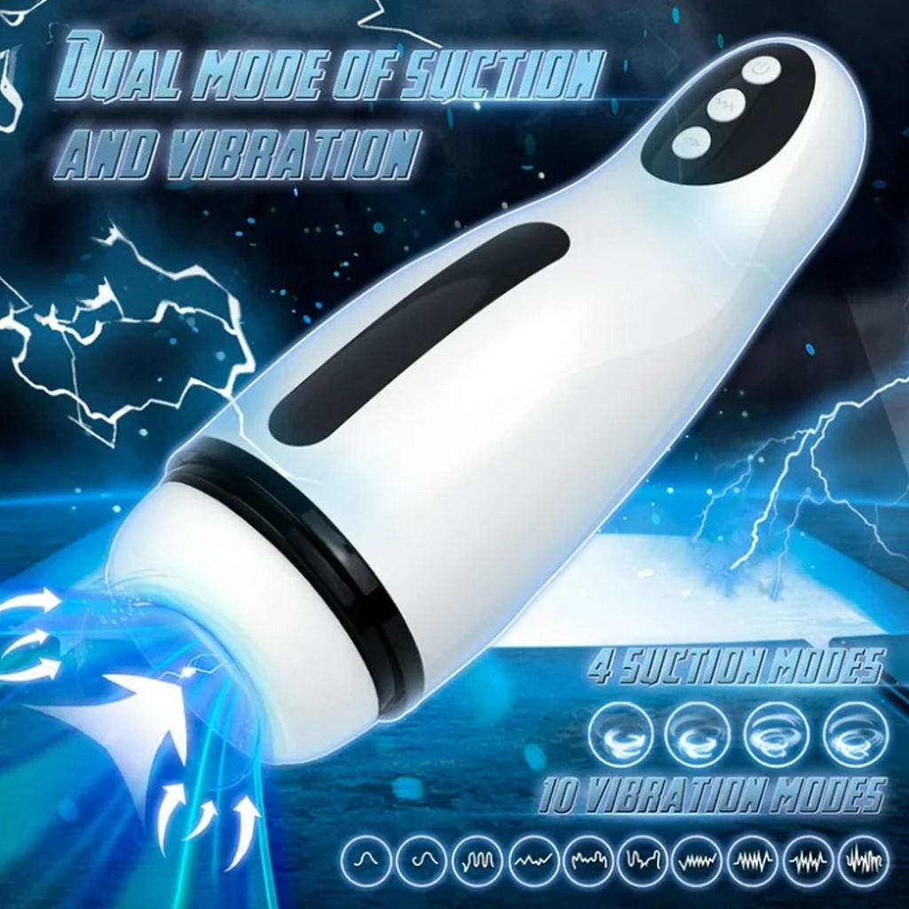 SMT4078 - Cốc thủ dâm rung thụt xoay sạc USB và sưởi ấm silicon cao cấp