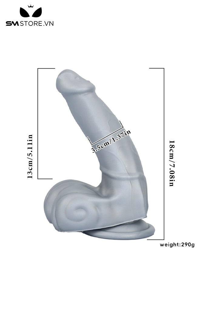 SMT4096 - Cu giả to dài có bìu đế hít tường silicon mềm dài 18cm