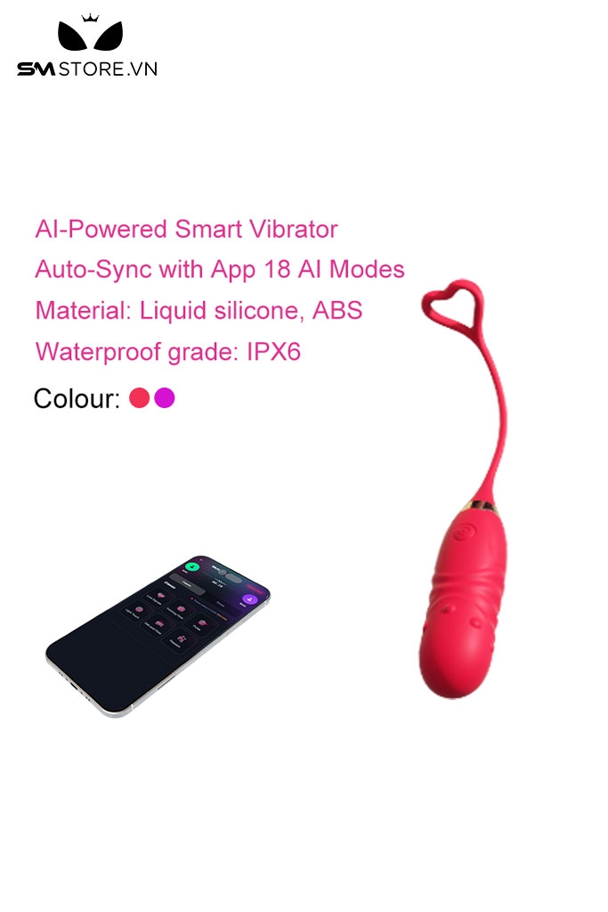 SMT4113 - Trứng rung không dây điều khiển qua APP sạc điện dài 21cm
