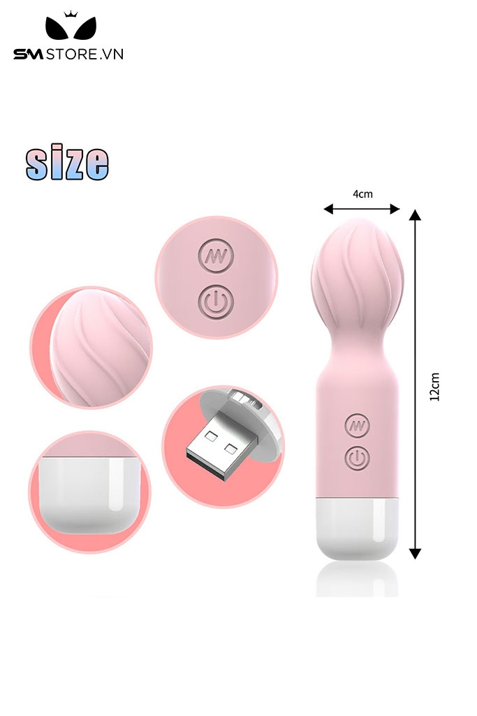 SMT4121 - Chày rung tình yêu mini sạc điện có 10 tần số dài 12cm