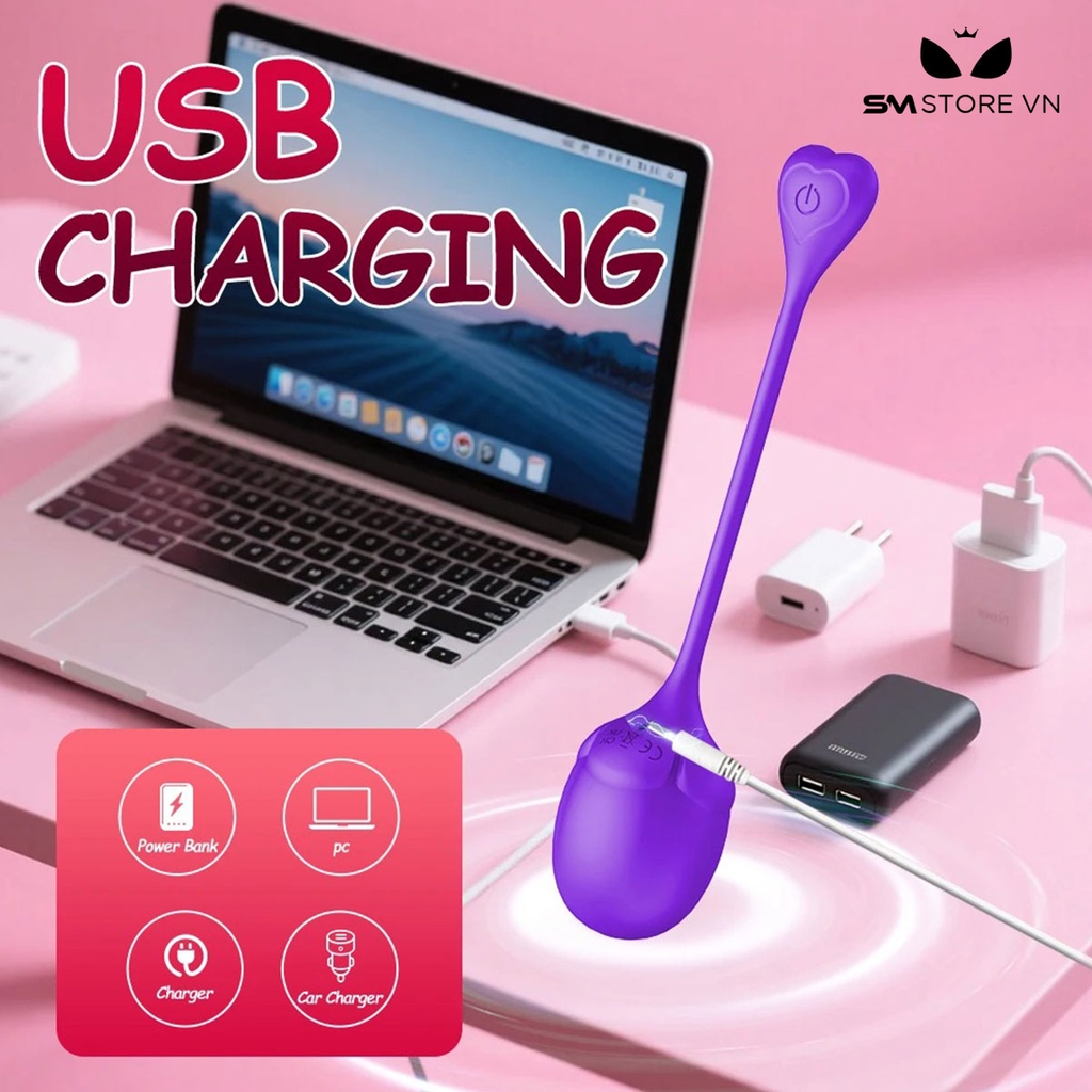 SMT4127 - Trứng rung 2 đầu ngụy trang quả táo điều khiển qua APP