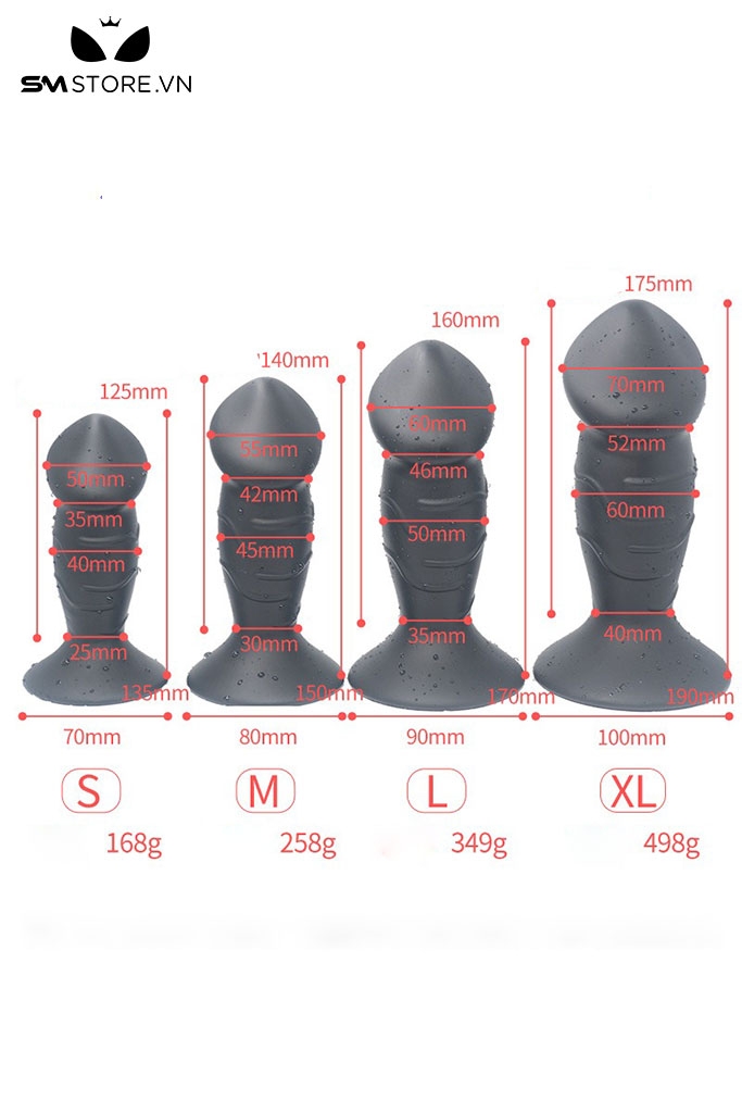 SMT4167 - Dương vật giả mini đế dính tường silicon mềm và 4 size