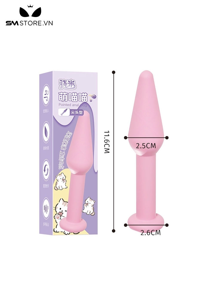 SMT4172 - Butt plug thiết kế phần đầu nhọn và đế tròn dài 11.6cm