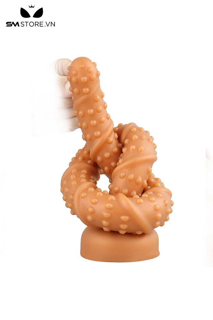 SMT4186 - Anal long silicon có bi nổi xung quanh đế dính tường dài 54cm