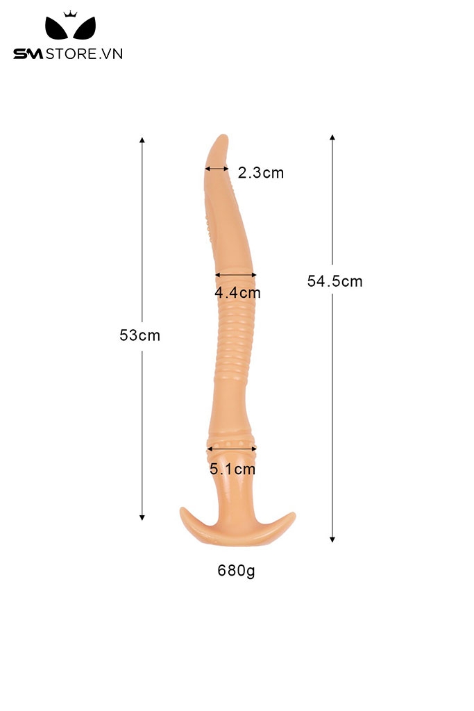 SMT4192 - Long anal với phần đế cong silicon mềm có bi nổi dài 54cm