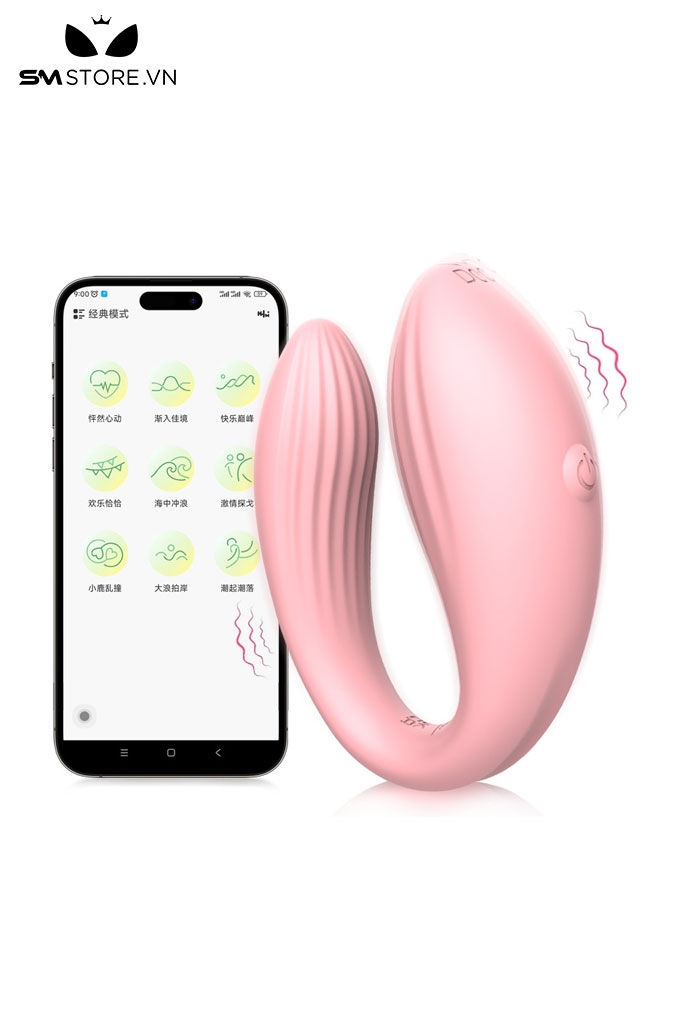 SMT4198 - Trứng rung 2 đầu vân dọc có 10 tần số điều khiển qua APP