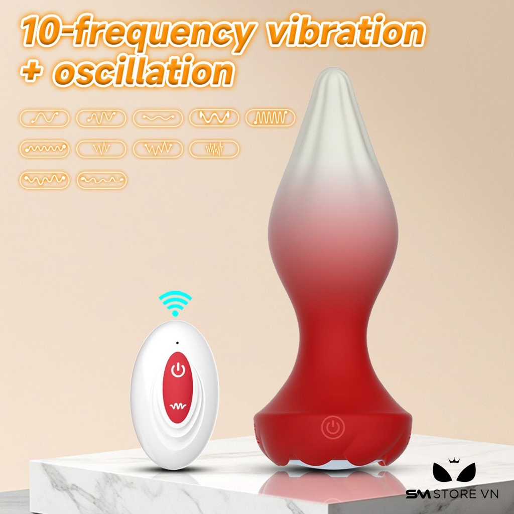 SMT4203 - Máy rung hậu môn silicon gradient có 10 tần số xoay 360 độ