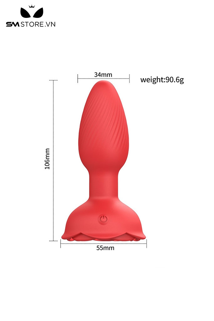 SMT4204 - Máy rung hậu môn silicon đế hoa có đèn phát sáng dài 106mm