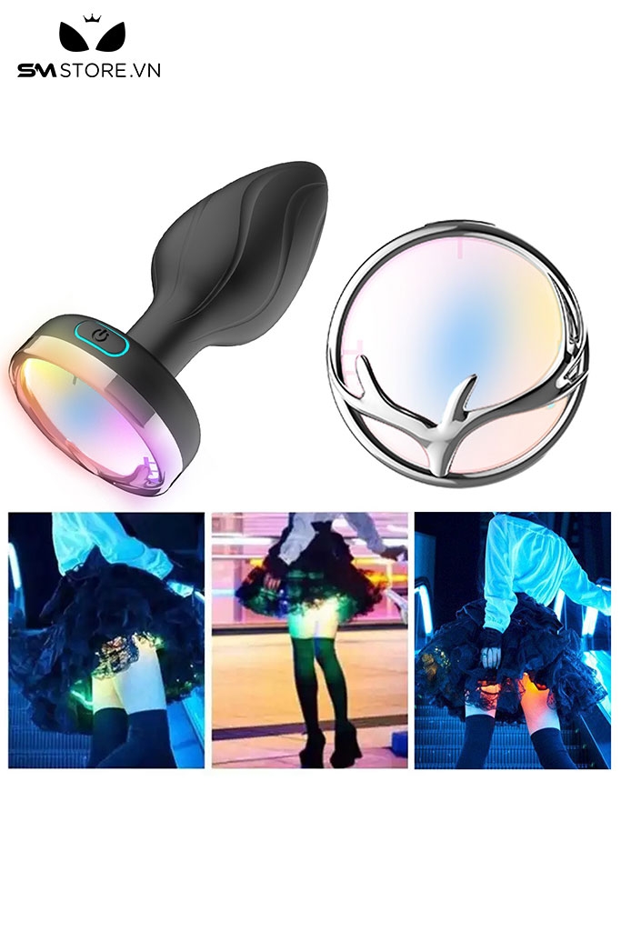 SMT4205 - Máy rung hậu môn silicon có đế phát sáng sạc điện dài 94mm