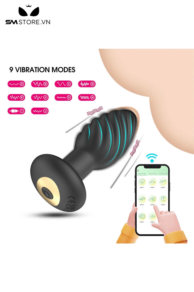 SMT4206 - Máy rung hậu môn xoắn ốc điều khiển từ xa và 9 chế độ