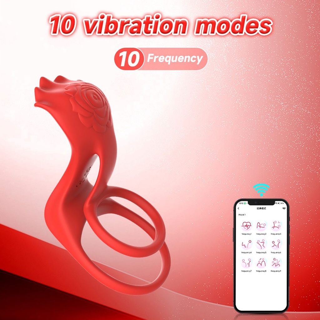 SMT4215 - Vòng rung đeo gốc dương vật có 10 chế độ điều khiển qua APP