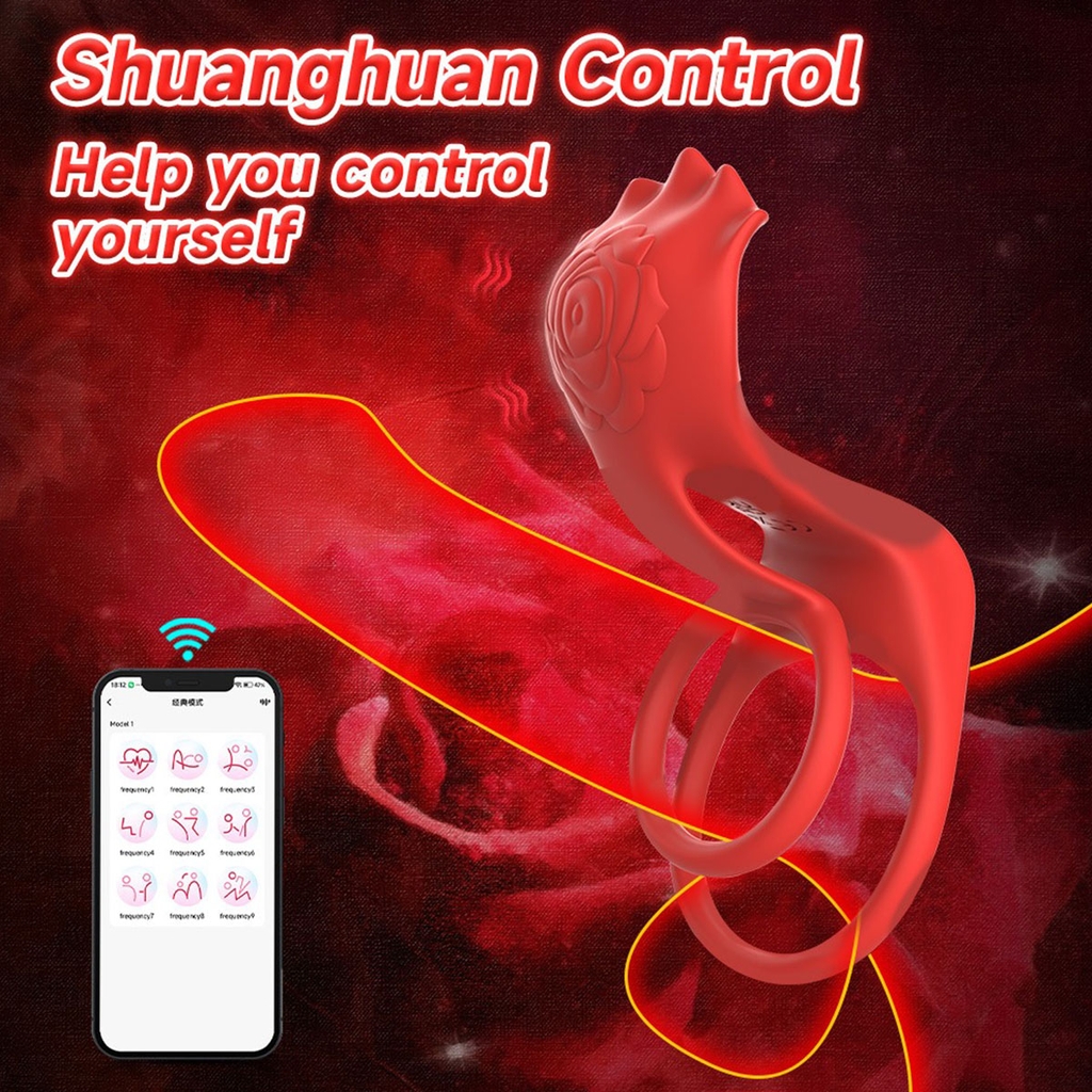 SMT4215 - Vòng rung đeo gốc dương vật có 10 chế độ điều khiển qua APP