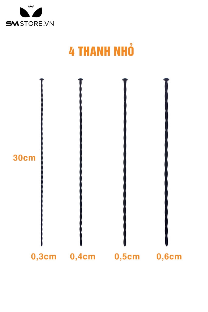 SMT424 - Bộ đồ chơi niệu dạo souding silicon dạng xoắn màu đen
