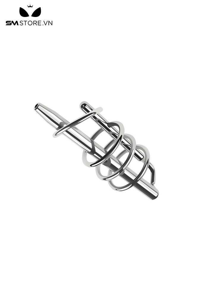SMT4233 - Đồ chơi niệu đạo inox rỗng có móc nối 4 vòng dài 98mm