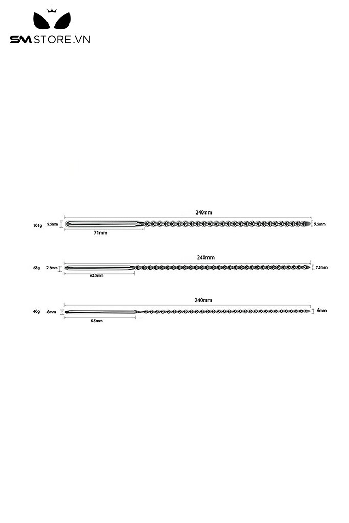 SMT4237 - Sounding niệu đạo inox không gỉ với chuỗi bi liền dài 240mm