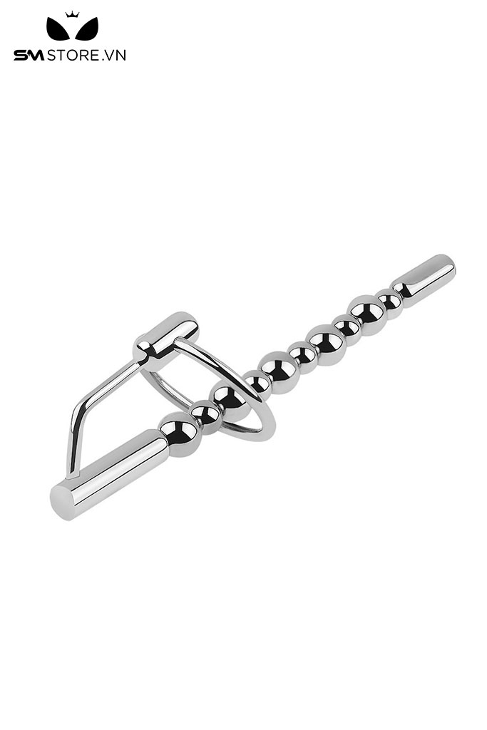 SMT4239 - Sounding inox thông lỗ tiểu với chuỗi hạt bi nhỏ có móc nối