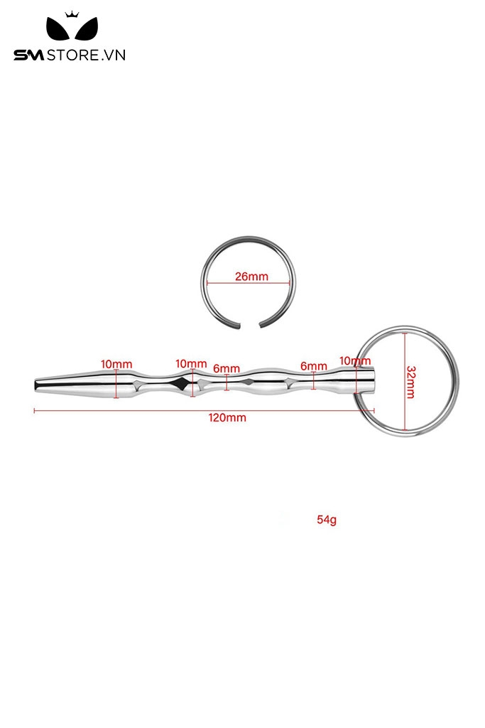 SMT4250 - Sounding inox niệu đạo có lỗ thông suốt với chuỗi hạt tròn