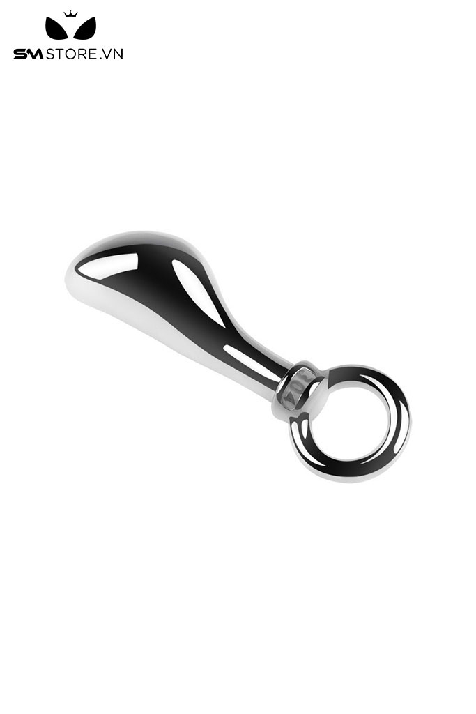 SMT4255 - Butt plug hình giọt nước inox không gỉ phần đế có vòng tròn