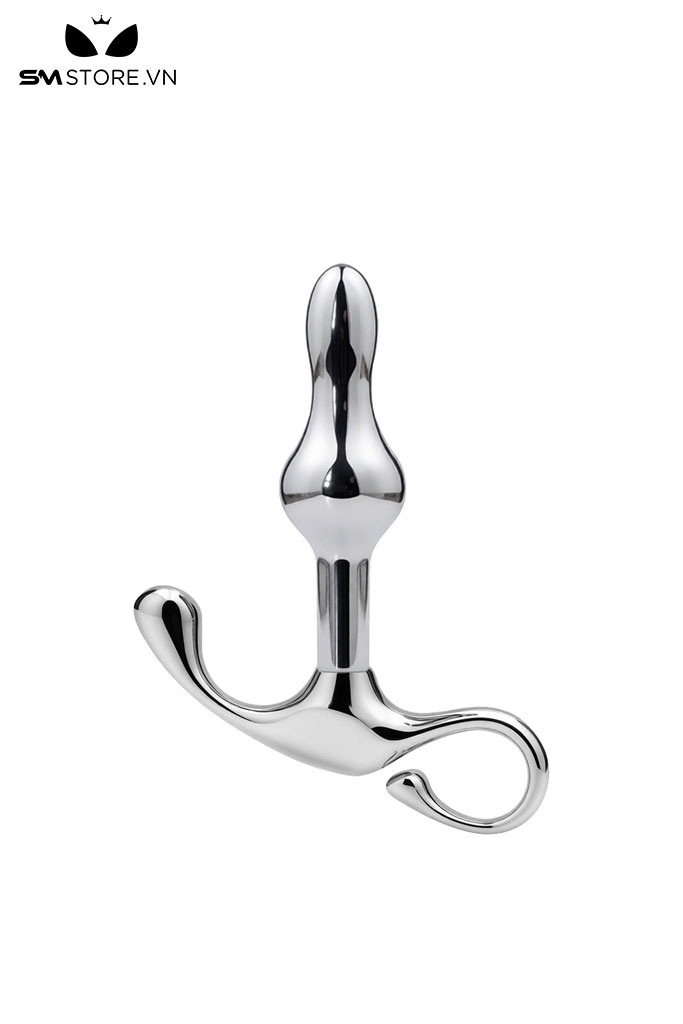 SMT4261 - Đồ chơi hậu môn inox 2 tầng với phần đế lượn sóng dài 127mm